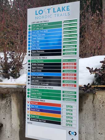 Whistler cross country sky trail sign