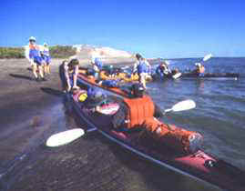 Paddlers come ashore