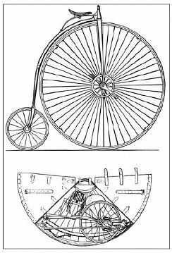 Foldable high-wheel bicycle
