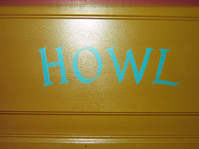 Portland Crystal Hotel guest room door - "Howl"