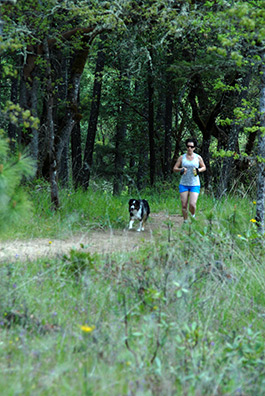 Runner with her dog