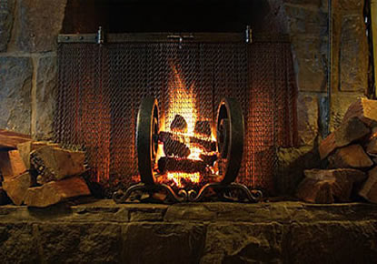Timberline Lodge warming fire