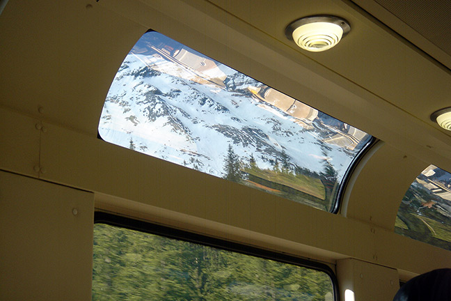 Rocky Mountaineer dome car view