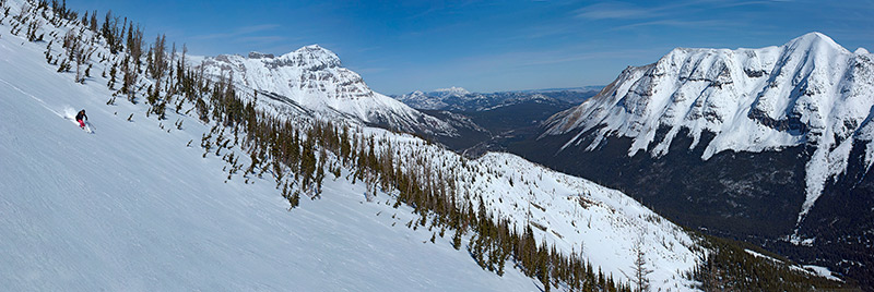 Castle Mountain skier scenic