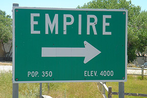 Sign for town of Empire