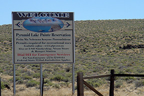 Sign for Pyramid Lake
