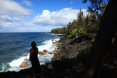 Hawaii Big Island rocky shore