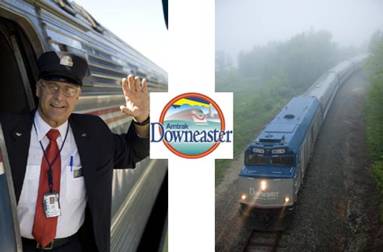Amtrak conductor and train