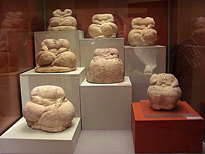 Fat Ladies statues in Valletta's Archeology Museum