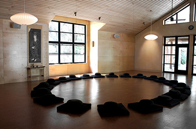 Tassajara Zen Mountain Center sitting in the retreat hall