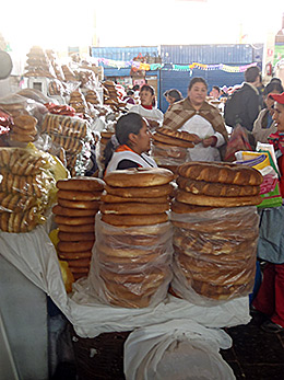 Stacks of fresh breads