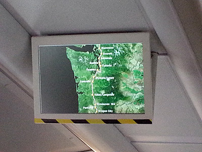 Amtrak route map on screen