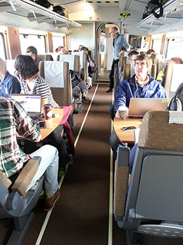 Amtrak passenger car interior