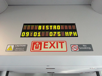 Amtrak sign for bistro car