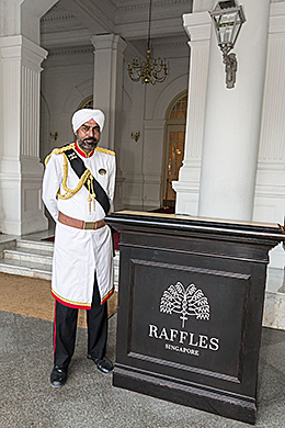 Sikh doorman in Singapore