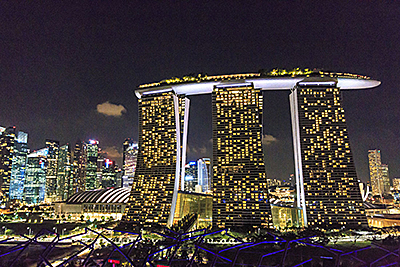 Marina Bay Sands Hotel at night, Singapore