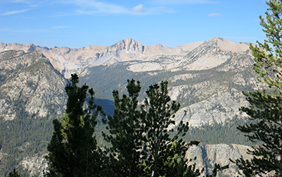 John Muir Trail view of the Minarets and High Sierras