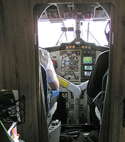 Volcano plane cockpit