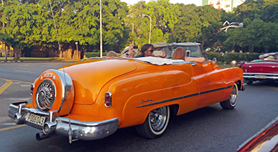 Cuban car, orange