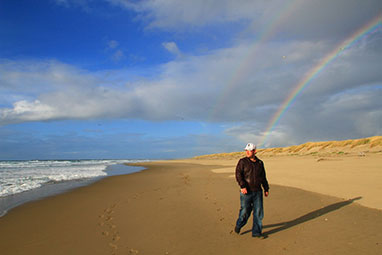 Author's son Steen on Oregon beach