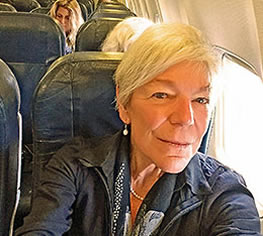 Author Lynn Rosen on plane