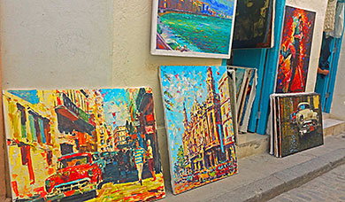Havana sidewald-sale paintings