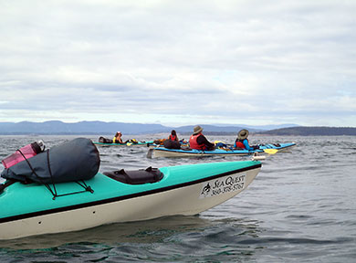 San Juan Islands kayaking breaktime