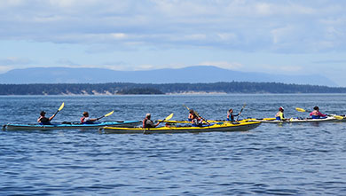 San Juan Islands kayaks in a ow