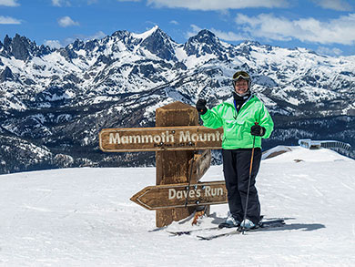Author about to ski at Mammoth