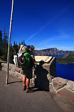Crater Lake hiker