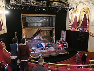 Set for Virginia Woolf, with Lincoln's box seat overlooking the stage