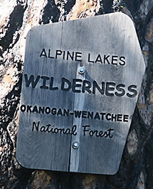 Alpine Lakes Wilderness sign