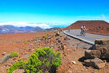 Hawaii biking to Haleakala summit
