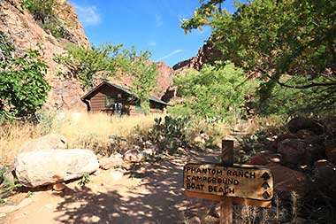 Grand Canyon Phantom Ranch directions sign