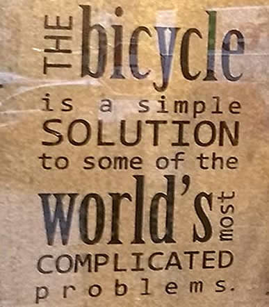 Bicycle sign in window