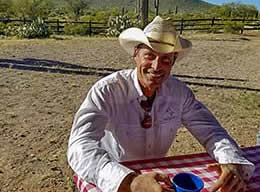 White Stallion Ranch wrangler at breakfast