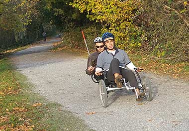Recumbent tricycle built for two