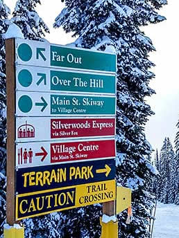 Silver Star ski run sign