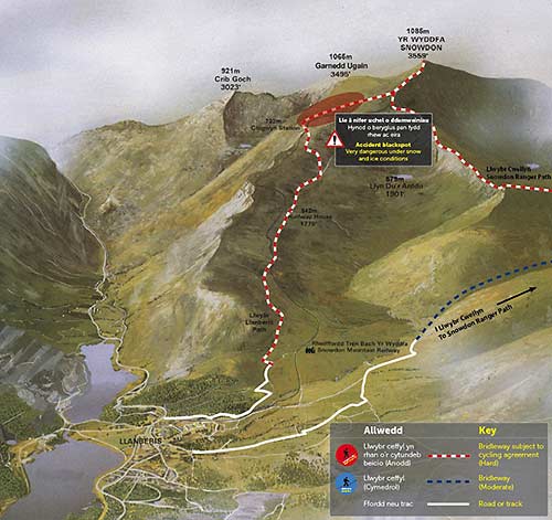 Snowden Mountain hiking map