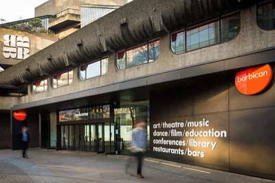 The brutalist exterior of London’s Barbican Concert Hall