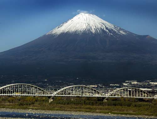 Mt. Fuji seen from the bullet train