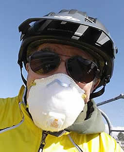 Bicycling with mask on
