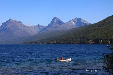 Boat fishing in Montana lake