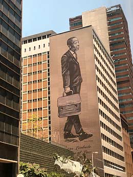 South Africa Durban high rise painting of Anton Lembede