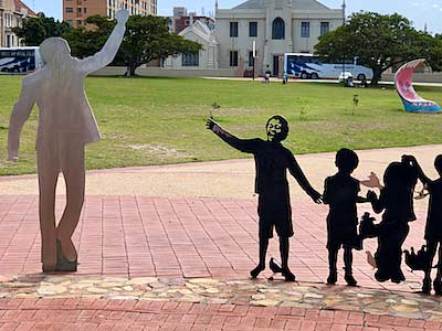 South Africa Port Elizabeth Nelson Mandella Sculpture in Donkin Reserve