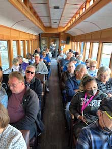 Inside Skagway rail car