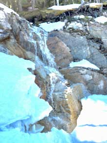 Skagway White Pass snowmelt waterfall