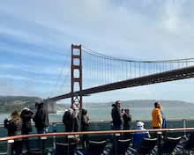 Golden Gate Bridge from cruise ship deck