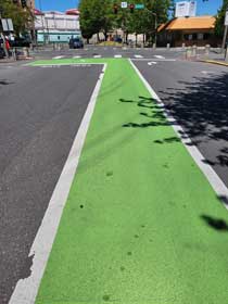 Green zone for cyclists