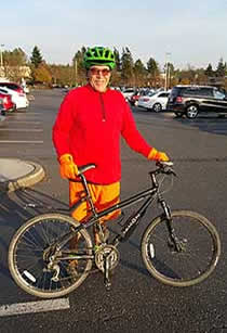 Bright cyclist clothing